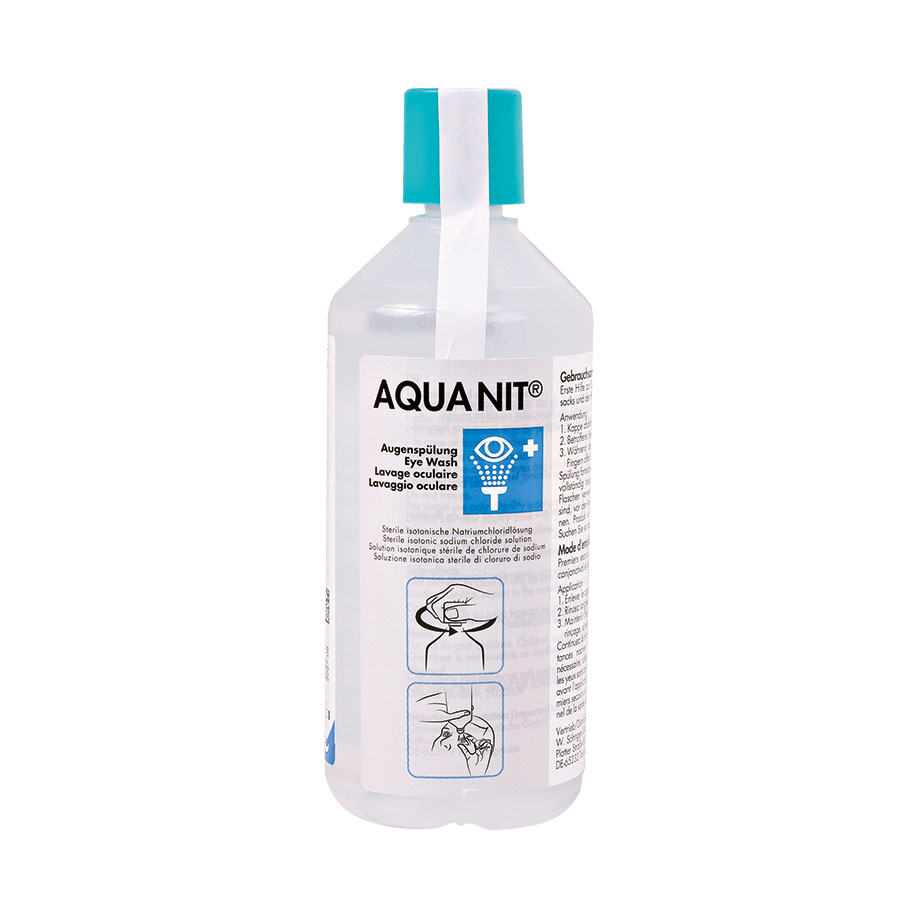 AQUA NIT Augen-Sofortspüllösung mit ca. 250 ml Sterilwasser