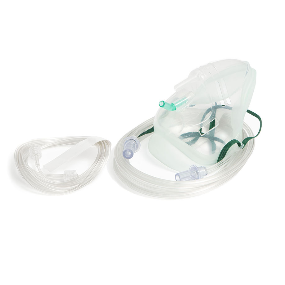 Sentri Ecolite-Maske für Erwachsene mit CO2-Messleitung und Sauerstoffschlauch