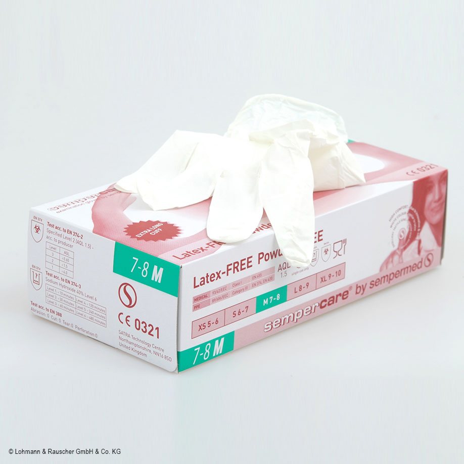 Sempercare Nitrile Shine+ Nitrile U.-Handschuhe puderfrei, weiß, Gr. M, unsteril (150 Stck.)