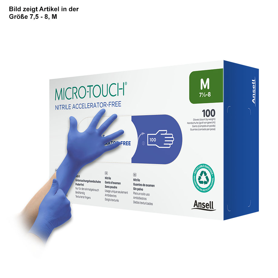 Micro-Touch Nitrile Accelerator-Free, U.-Handschuhe, PF, Gr. S (100 Stck.)