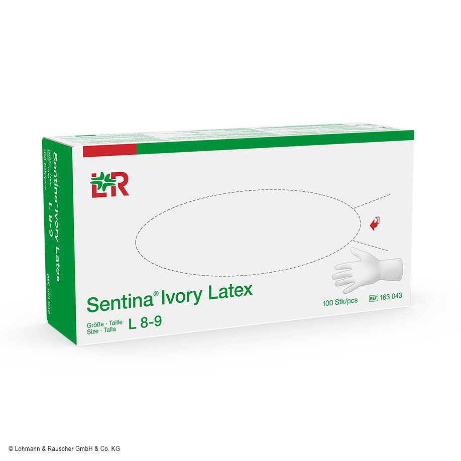 Sentina Ivory U-Handschuhe PF Latex, unsteril Gr. L (100 Stck.)