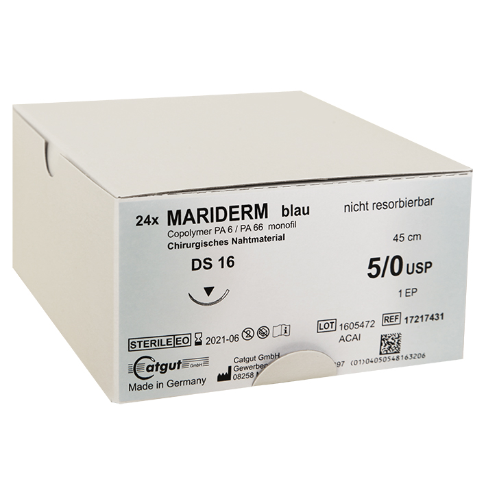 MARIDERM DS 16 5/0=1, blau, monofil,