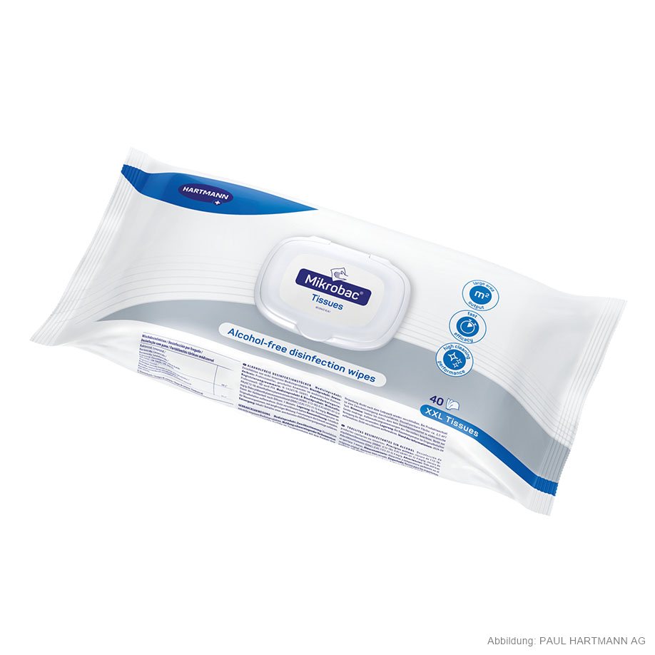 Mikrobac XXL Tissues Flowpack Desinfektionstücher (40 T.)