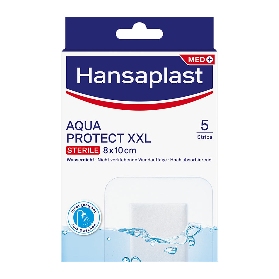 Hansaplast Aqua Protect XXL Wundverband, 8 x 10 cm, steril (5 Stck.)