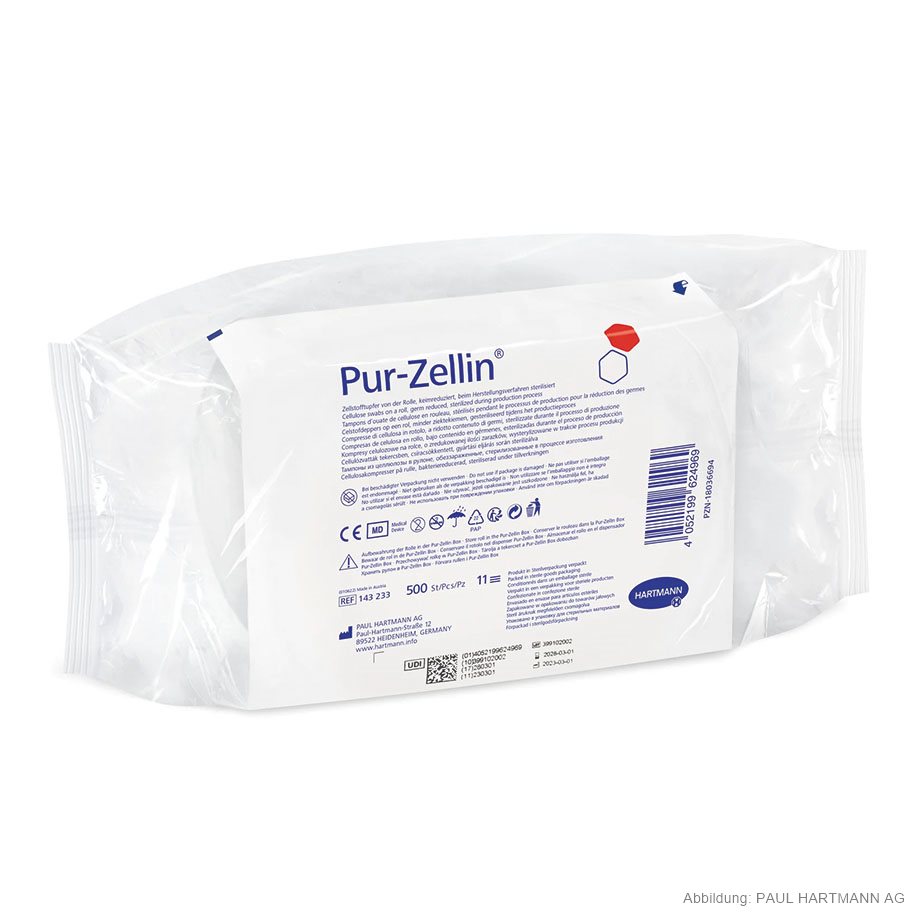 Pur-Zellin keimreduziert,  4 x 5 cm,