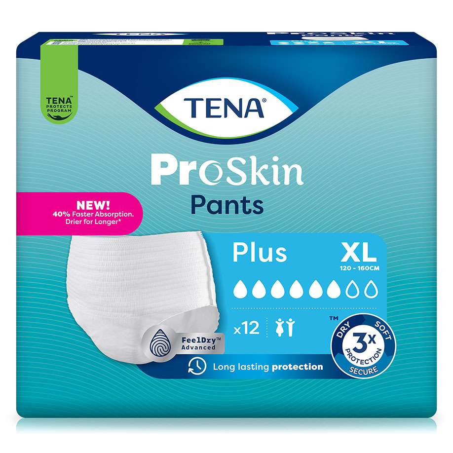 TENA ProSkin Pants Plus XL Einweghosen blau (4 x 12 Stck.)