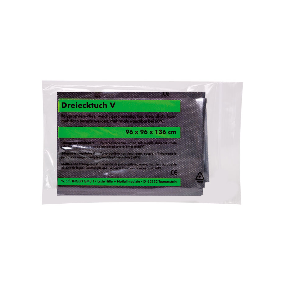 Dreiecktuch V schwarz DIN 13168 ca. 96 x 96 x 136 cm