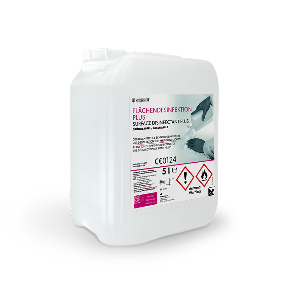 Unigloves Flächendesinfektion PLUS 5 Ltr., grüner Apfel