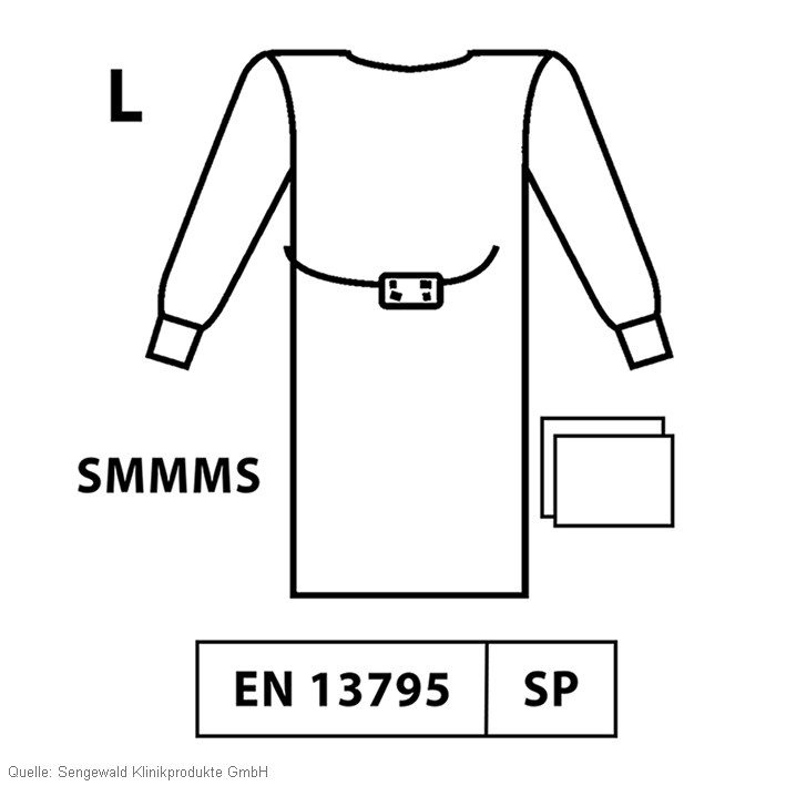 OP-Mantel Standard Performance, steril, Gr. L = 130cm, SMMMS unverstärkt