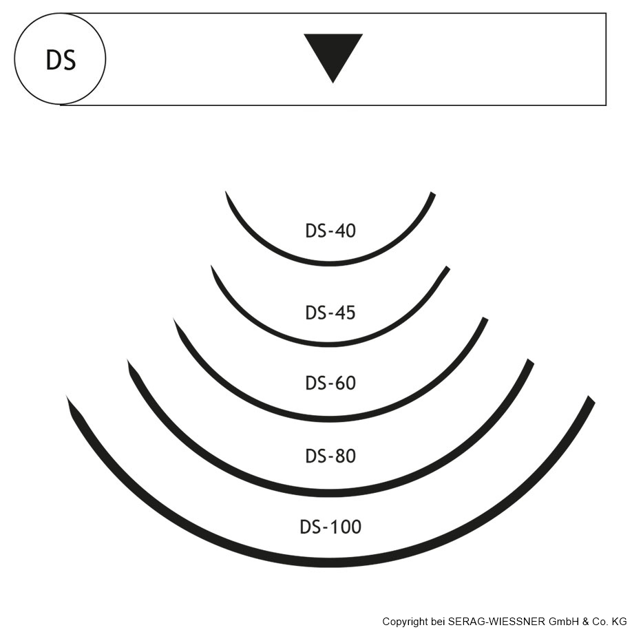 SERALON DS-30 3/0=2, blau, Nahtmaterial Fadenlänge 50 cm (24 Stck.)