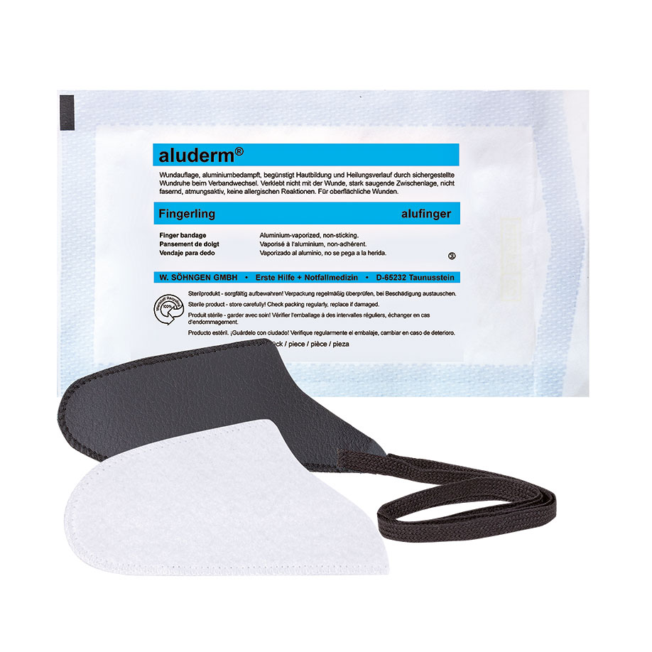 aluderm alufinger steril Set 1 (1 alufinger + 1 Kunstlederfingerling)