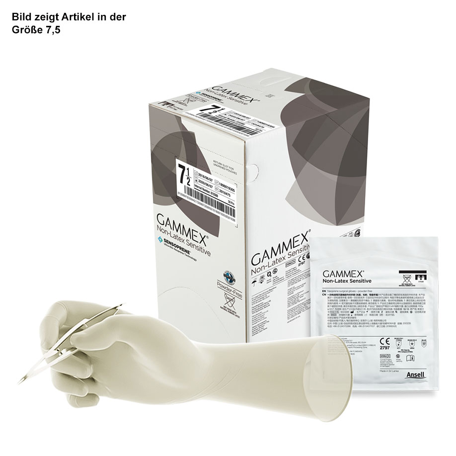 Gammex Non-Latex Sensitive (50 Paar), OP-Handschuhe steril, puderfrei, Gr. 9