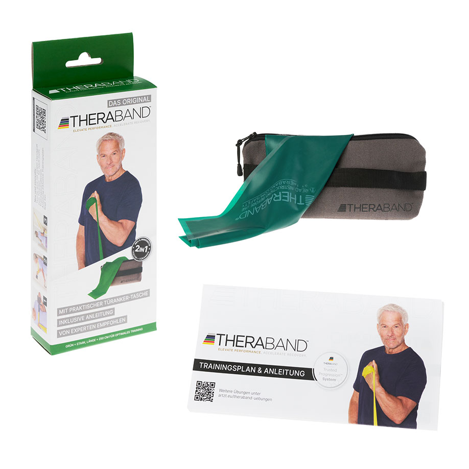 TheraBand 2,5 m, grün/stark, inkl.