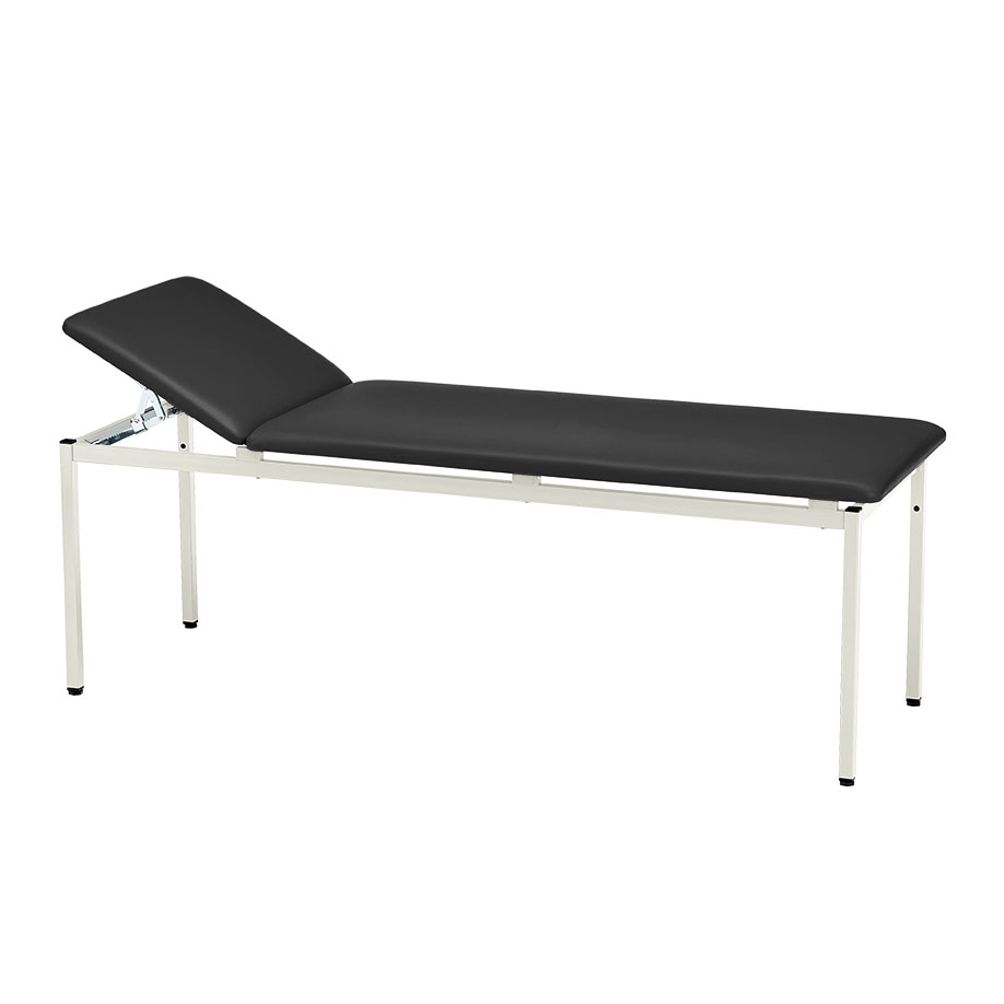 Untersuchungsliege classic schwarz, grauweiß lackiert, inkl. Rollenhalter