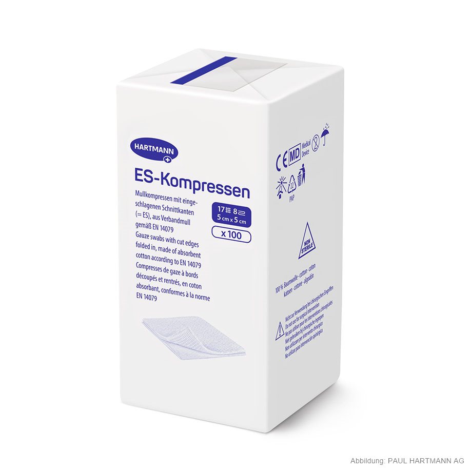 ES-Kompressen unsteril 8-fach 5 x 5 cm (100 Stck.) - alte Art.-Nr. HAP 401821 -