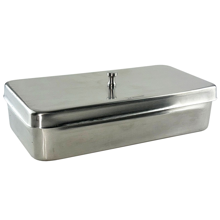 Edelstahl-Instrumentenschale mit Deckel, 20 x 10 x 5 cm