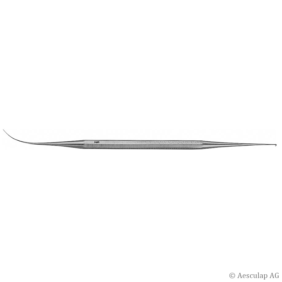 Mikro Phlebo-Extraktor VARADY gebogen, 170 mm stumpf/stumpf, doppelendig, Maulbreite 0,40 mm/0,60 mm