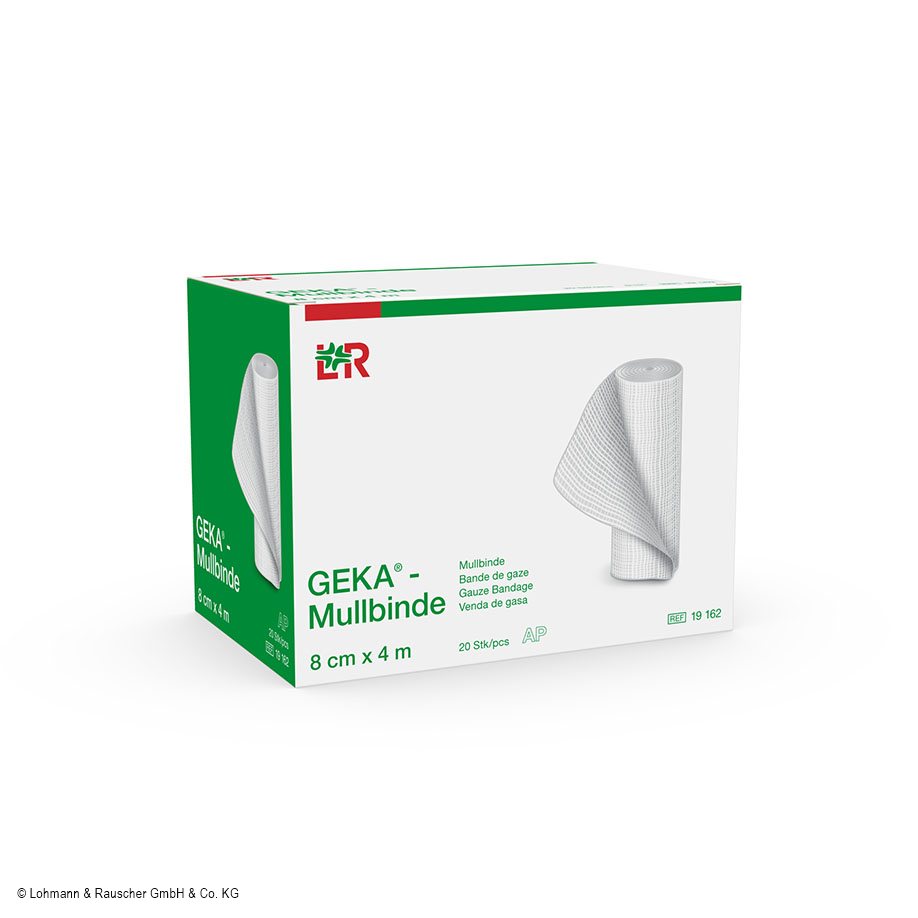 Geka Mullbinden 4 m x 8 cm, lose (20 Stck.)