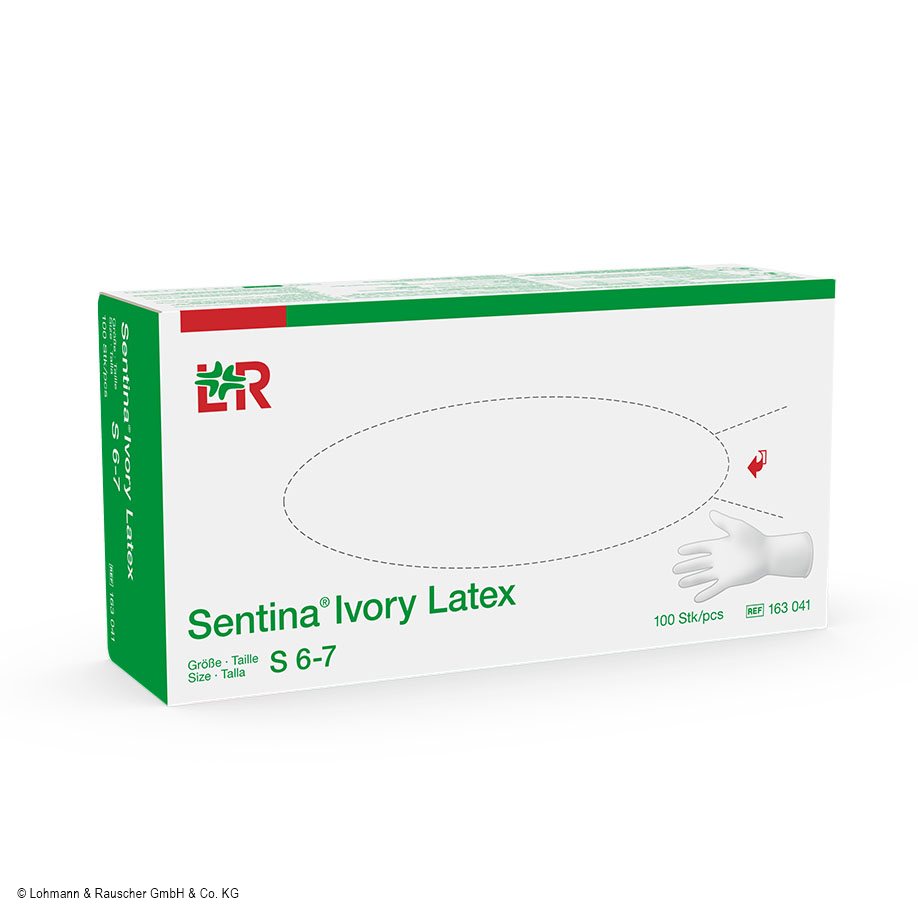 Sentina Ivory U-Handschuhe PF Latex, unsteril Gr. S (100 Stck.)