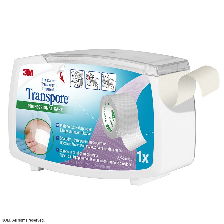 3M Transpore Fixierpflaster transparent,