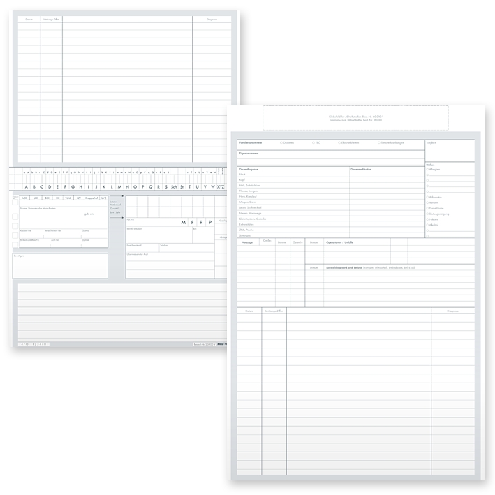 Karteikarten ALPHAsafe DIN A5 quer Typ Facharzt/Allgemeinmedizin (500Stck.)