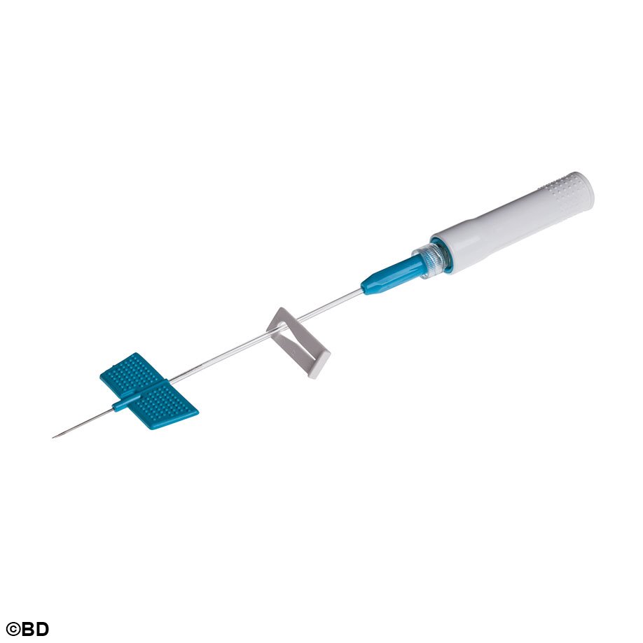 BD Saf-T-Intima Venenverweilkatheter ohne Y-Anschluss, 22 G, 0,9 x 19mm, blau