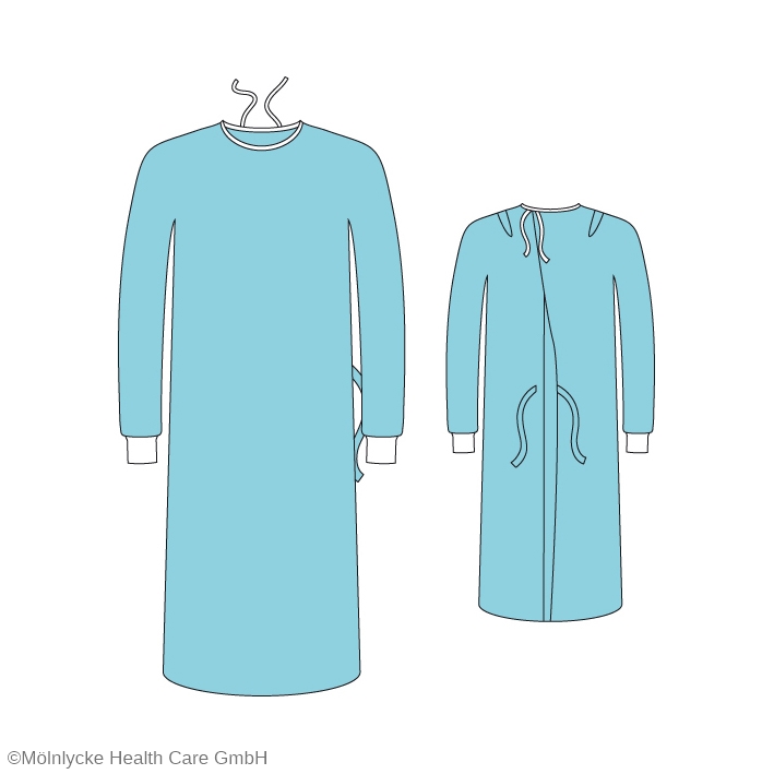 OP-Mäntel Basic L 120 cm, grün  (22 Stck.)